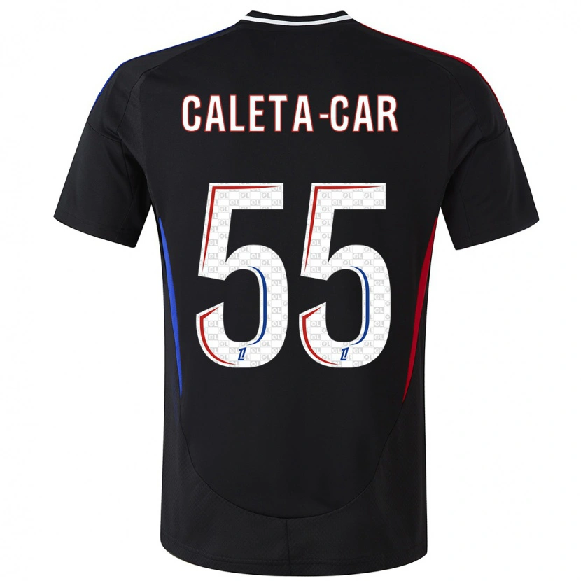 Danxen Mænd Duje Caleta-Car #55 Sort Udebane Spillertrøjer 2024/25 Trøje T-Shirt