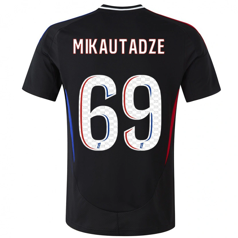 Danxen Mænd Georges Mikautadze #69 Sort Udebane Spillertrøjer 2024/25 Trøje T-Shirt