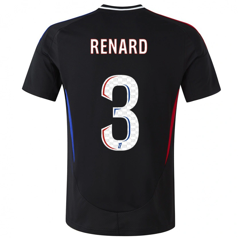 Danxen Mænd Wendie Renard #3 Sort Udebane Spillertrøjer 2024/25 Trøje T-Shirt