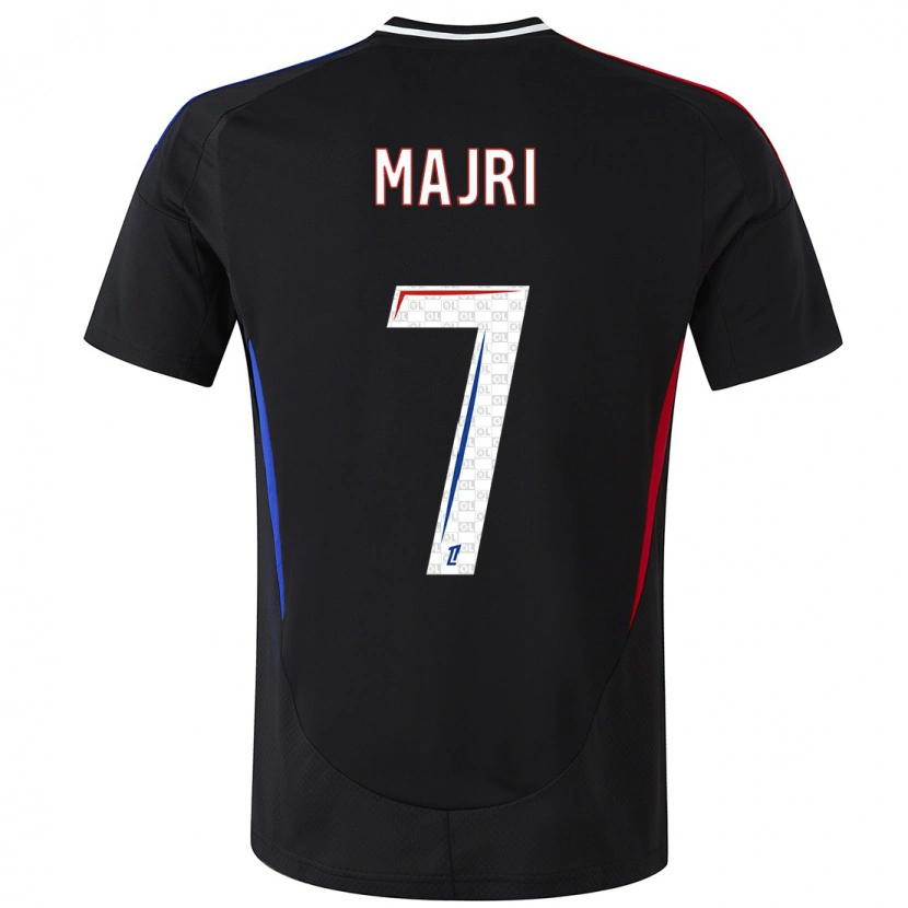Danxen Mænd Amel Majri #7 Sort Udebane Spillertrøjer 2024/25 Trøje T-Shirt