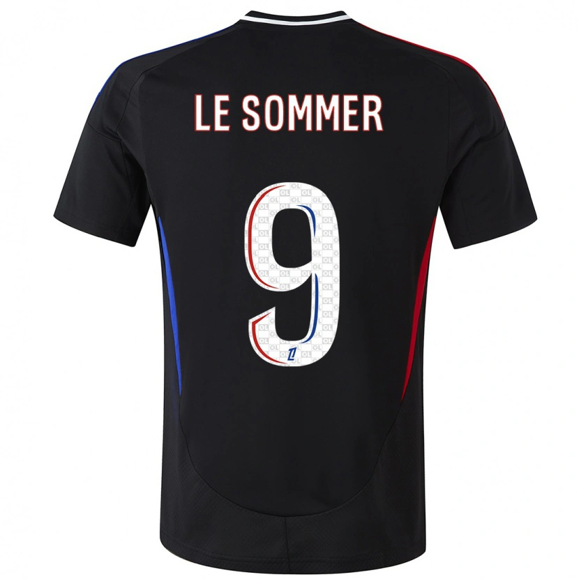 Danxen Mænd Eugénie Le Sommer #9 Sort Udebane Spillertrøjer 2024/25 Trøje T-Shirt