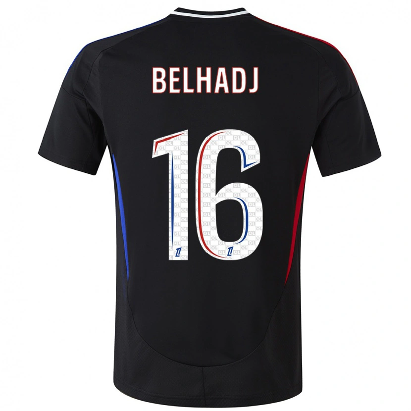 Danxen Mænd Féerine Belhadj #16 Sort Udebane Spillertrøjer 2024/25 Trøje T-Shirt