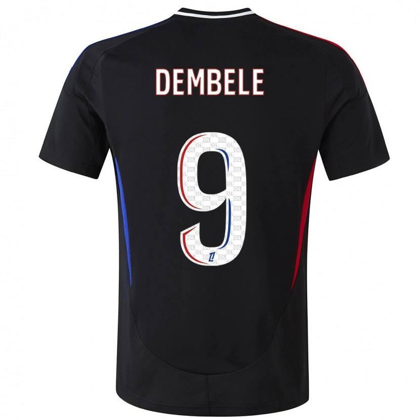 Danxen Mænd Moussa Dembele #9 Sort Udebane Spillertrøjer 2024/25 Trøje T-Shirt