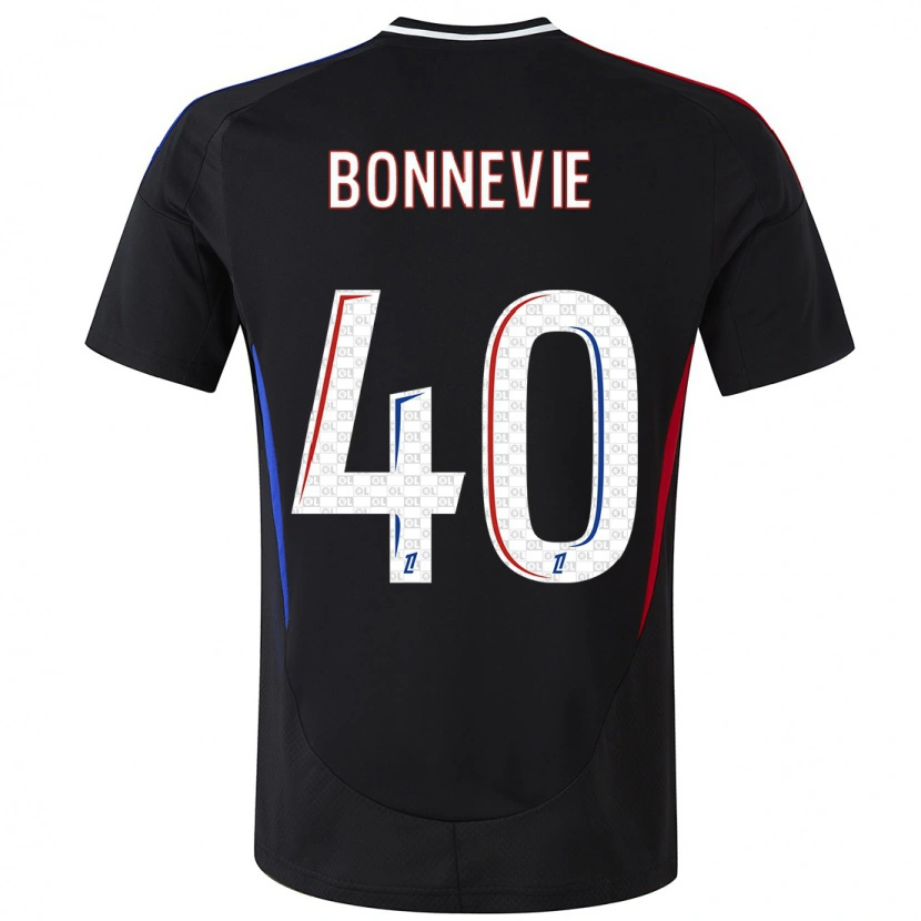Danxen Mænd Kayne Bonnevie #40 Sort Udebane Spillertrøjer 2024/25 Trøje T-Shirt