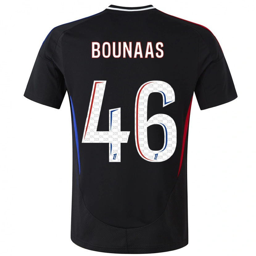 Danxen Mænd Idris Bounaas #46 Sort Udebane Spillertrøjer 2024/25 Trøje T-Shirt