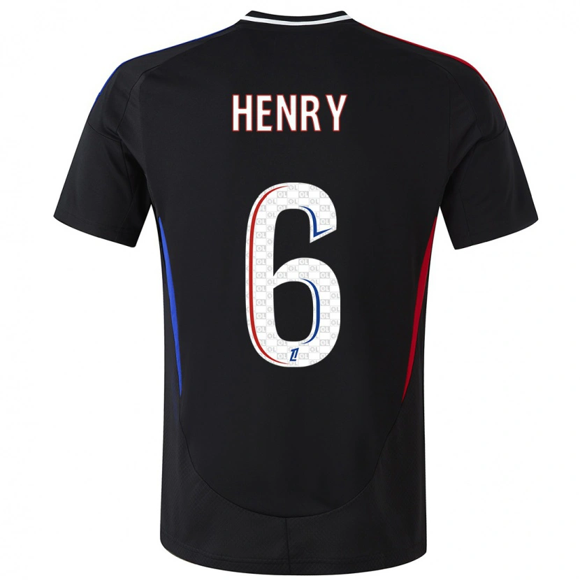 Danxen Mænd Amandine Henry #6 Sort Udebane Spillertrøjer 2024/25 Trøje T-Shirt