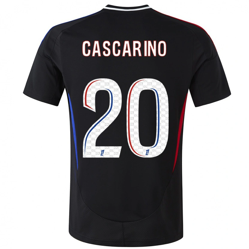 Danxen Mænd Delphine Cascarino #20 Sort Udebane Spillertrøjer 2024/25 Trøje T-Shirt