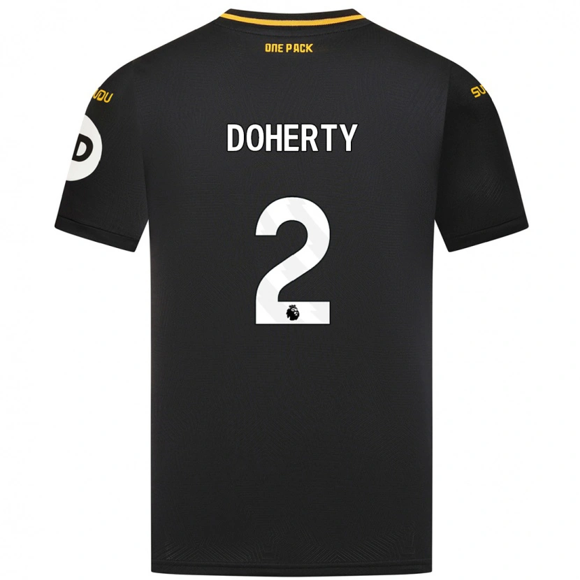 Danxen Mænd Matt Doherty #2 Sort Udebane Spillertrøjer 2024/25 Trøje T-Shirt