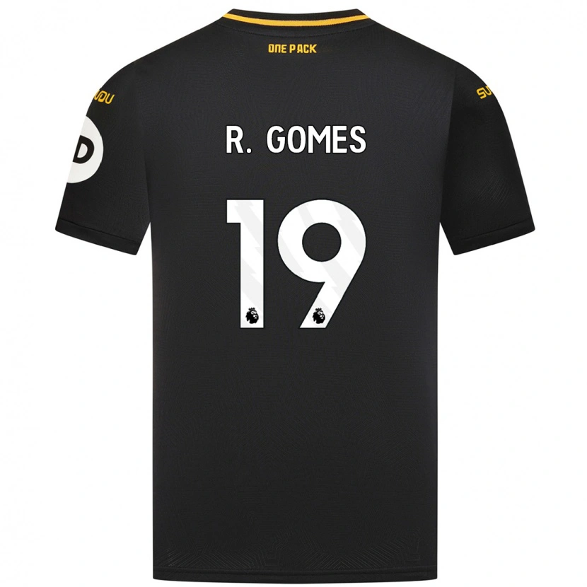 Danxen Mænd Rodrigo Gomes #19 Sort Udebane Spillertrøjer 2024/25 Trøje T-Shirt