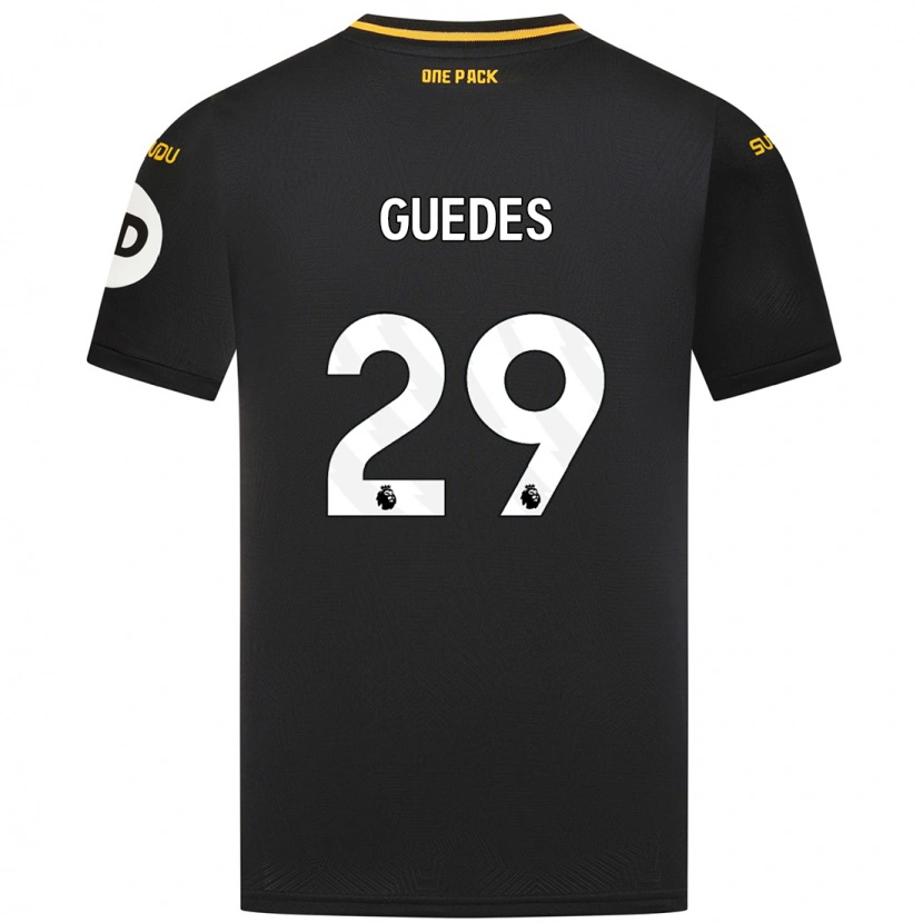 Danxen Mænd Gonçalo Guedes #29 Sort Udebane Spillertrøjer 2024/25 Trøje T-Shirt