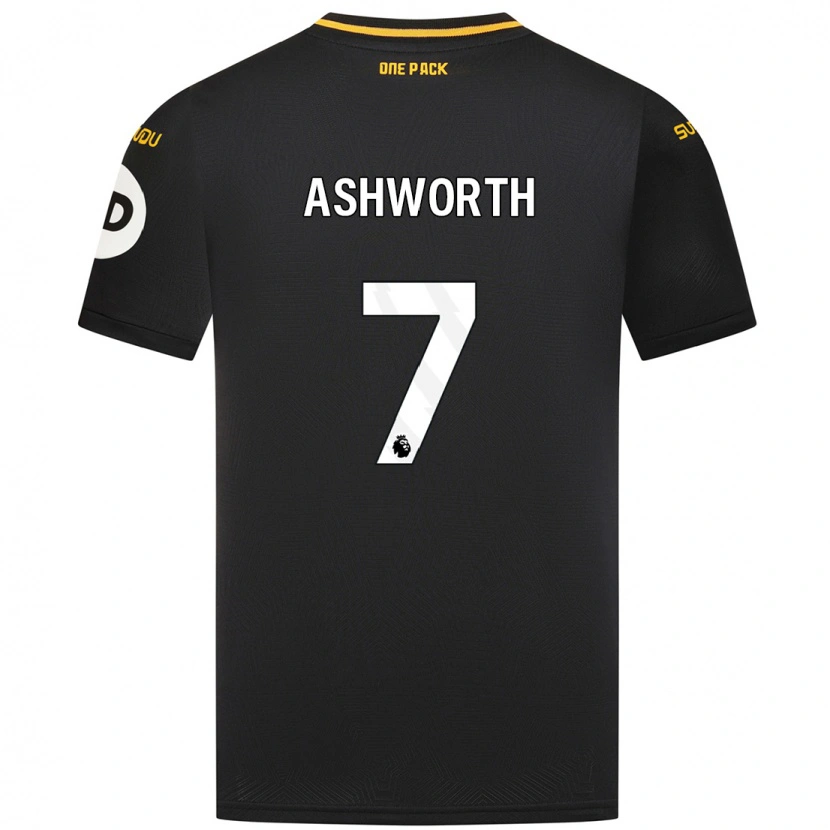 Danxen Mænd Finn Ashworth #7 Sort Udebane Spillertrøjer 2024/25 Trøje T-Shirt