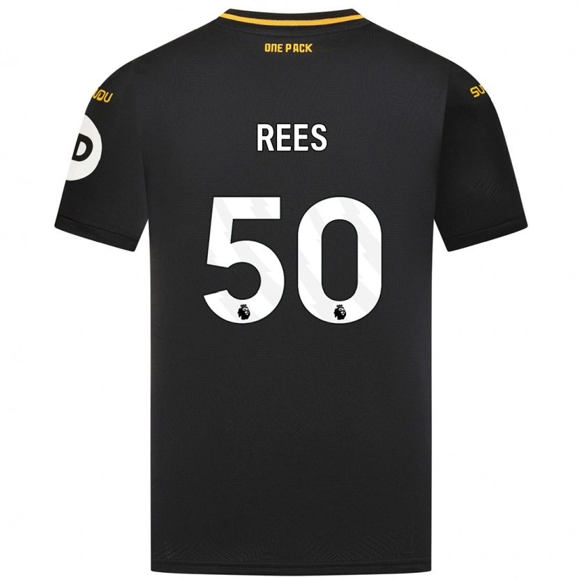 Danxen Mænd Mason Rees #50 Sort Udebane Spillertrøjer 2024/25 Trøje T-Shirt