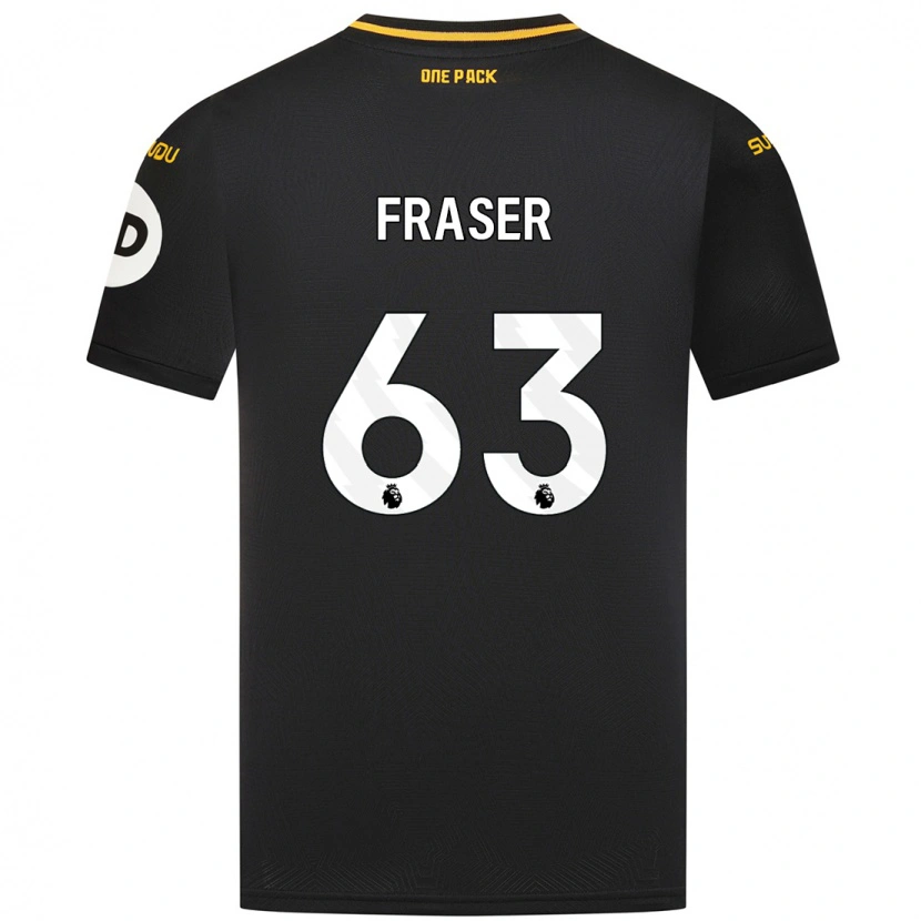 Danxen Mænd Nathan Fraser #63 Sort Udebane Spillertrøjer 2024/25 Trøje T-Shirt