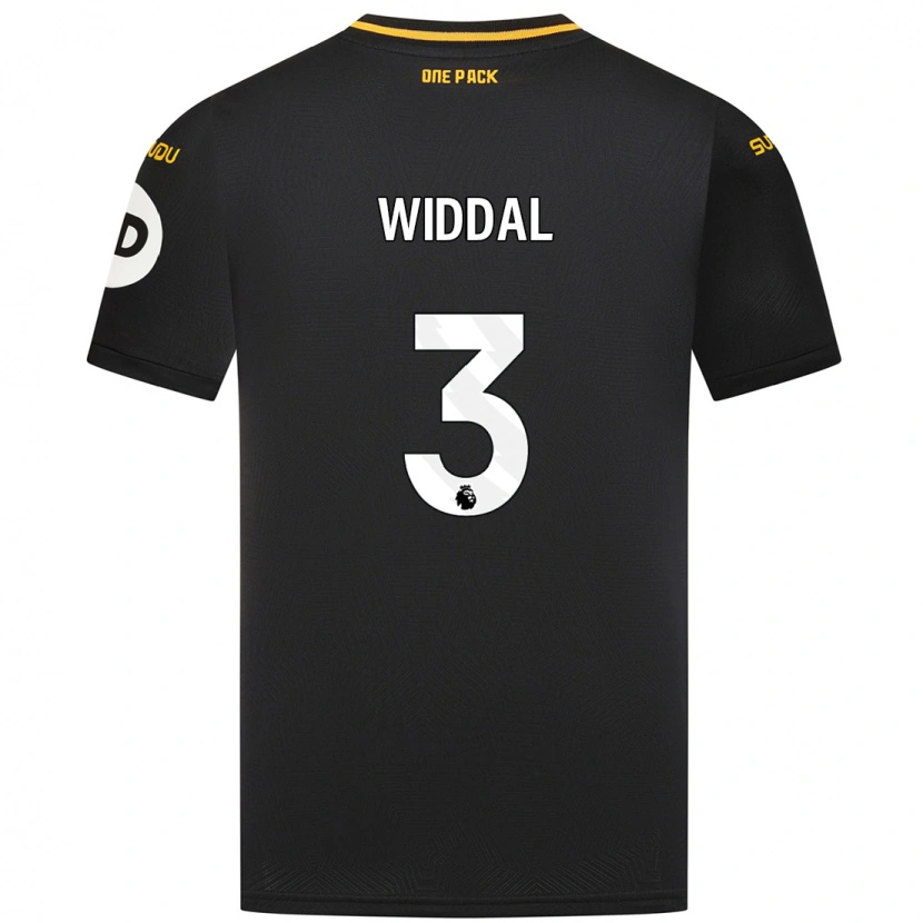 Danxen Mænd Natalie Widdal #3 Sort Udebane Spillertrøjer 2024/25 Trøje T-Shirt