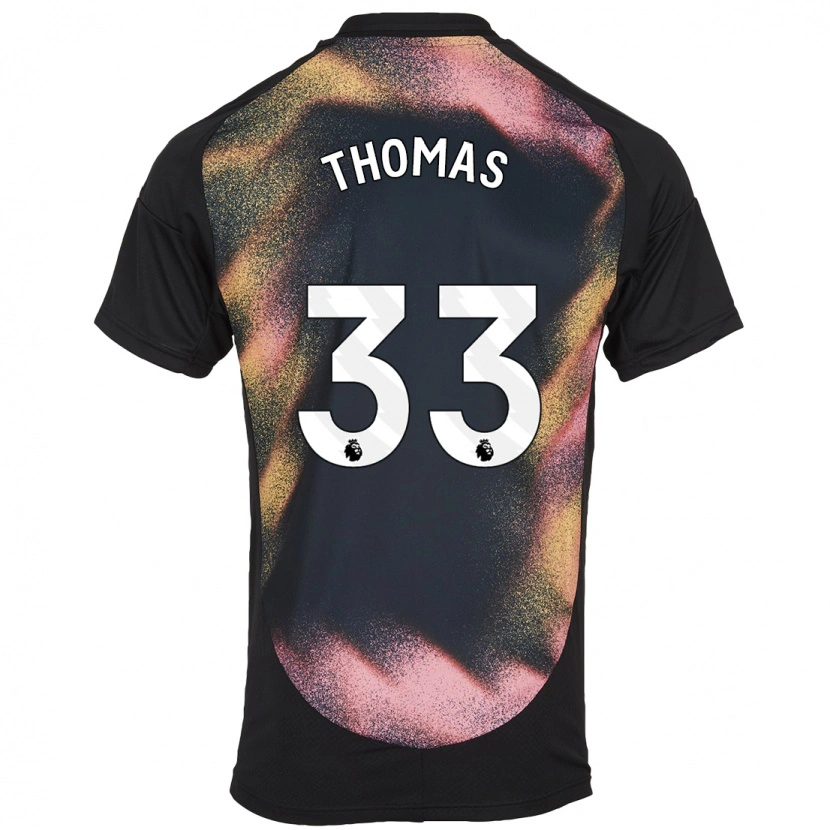 Danxen Mænd Luke Thomas #33 Sort Hvid Udebane Spillertrøjer 2024/25 Trøje T-Shirt