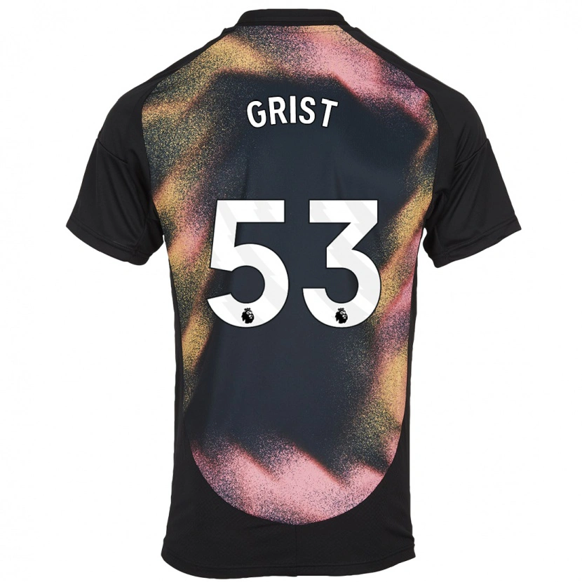 Danxen Mænd Ben Grist #53 Sort Hvid Udebane Spillertrøjer 2024/25 Trøje T-Shirt