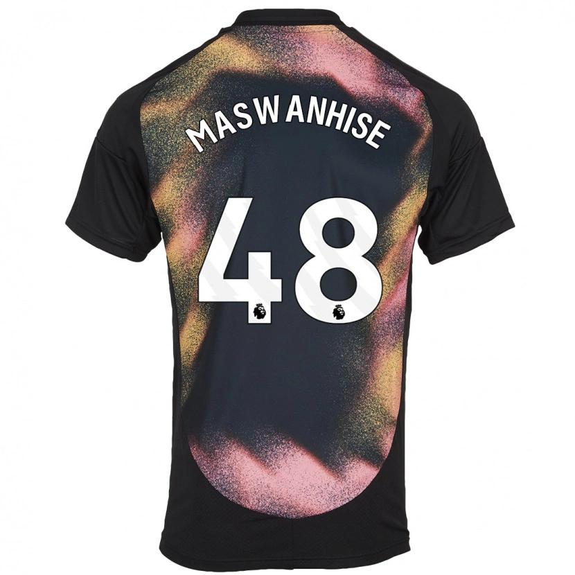 Danxen Mænd Tawanda Maswanhise #48 Sort Hvid Udebane Spillertrøjer 2024/25 Trøje T-Shirt