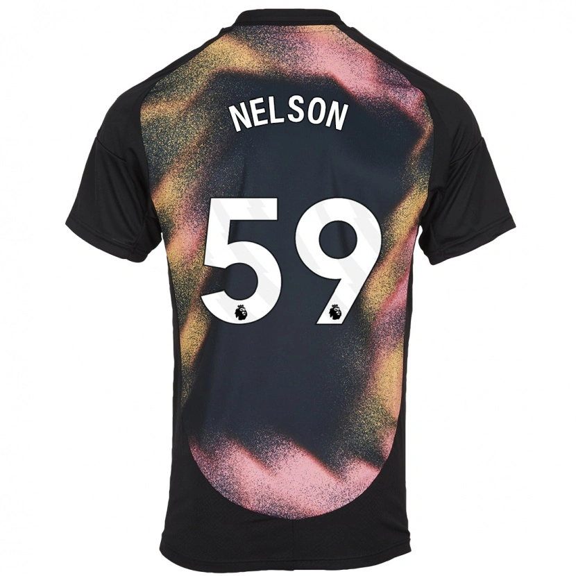Danxen Mænd Ronny Nelson #59 Sort Hvid Udebane Spillertrøjer 2024/25 Trøje T-Shirt