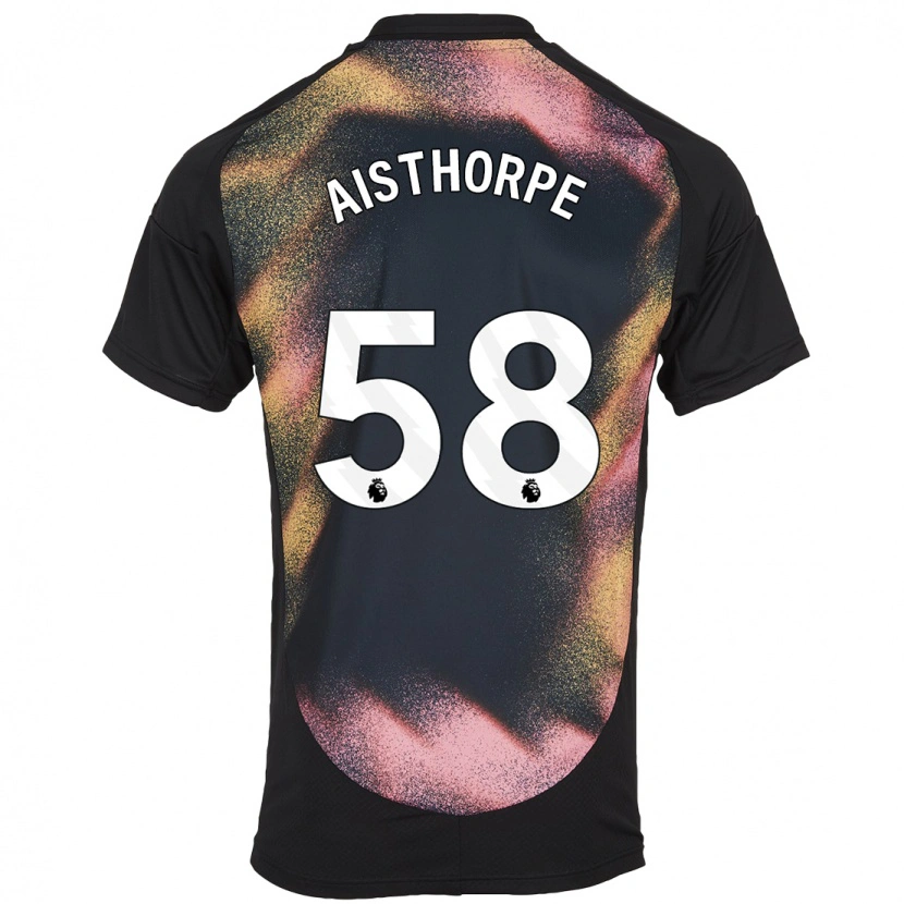 Danxen Mænd Bailey Aisthorpe #58 Sort Hvid Udebane Spillertrøjer 2024/25 Trøje T-Shirt