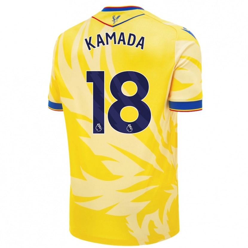 Danxen Mænd Daichi Kamada #18 Gul Udebane Spillertrøjer 2024/25 Trøje T-Shirt