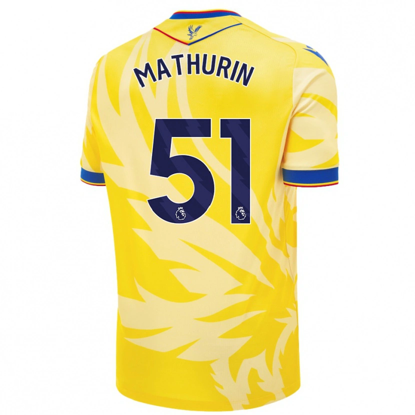 Danxen Mænd Roshaun Mathurin #51 Gul Udebane Spillertrøjer 2024/25 Trøje T-Shirt