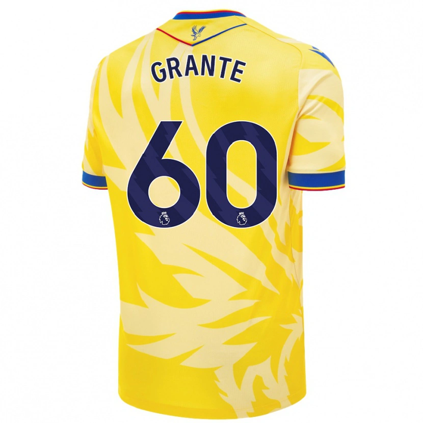 Danxen Mænd Jake Grante #60 Gul Udebane Spillertrøjer 2024/25 Trøje T-Shirt