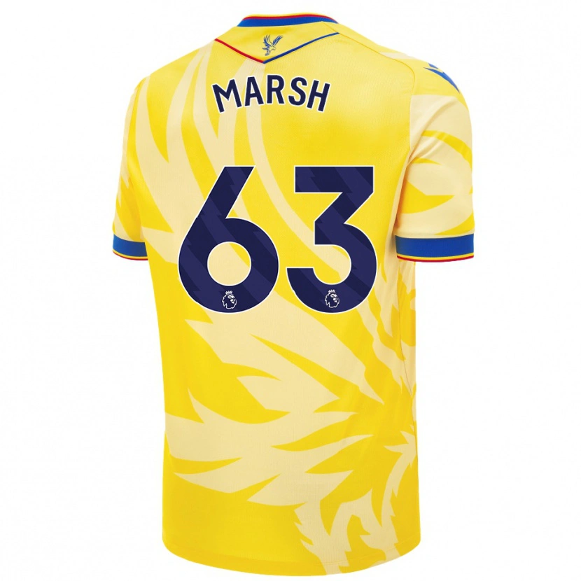 Danxen Mænd Zach Marsh #63 Gul Udebane Spillertrøjer 2024/25 Trøje T-Shirt