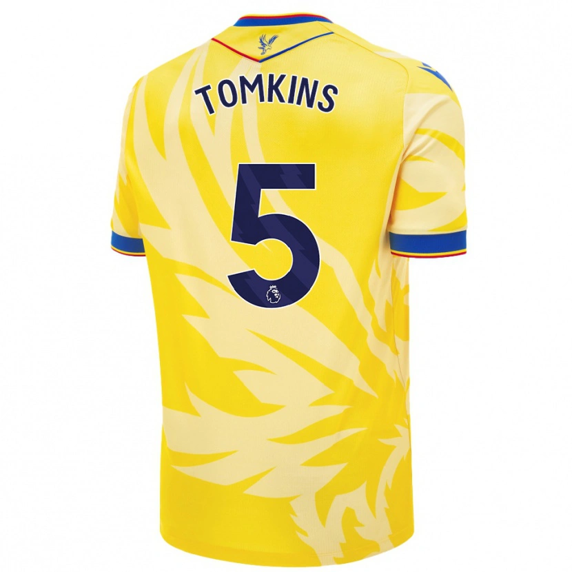 Danxen Mænd James Tomkins #5 Gul Udebane Spillertrøjer 2024/25 Trøje T-Shirt