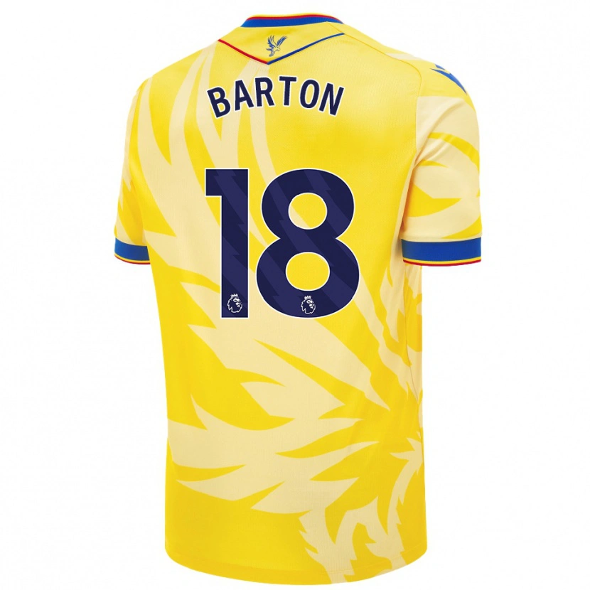 Danxen Mænd Kirsty Barton #18 Gul Udebane Spillertrøjer 2024/25 Trøje T-Shirt