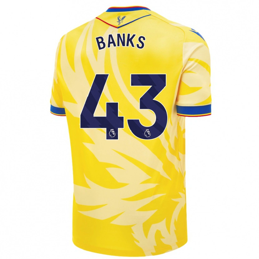 Danxen Mænd Scott Banks #43 Gul Udebane Spillertrøjer 2024/25 Trøje T-Shirt
