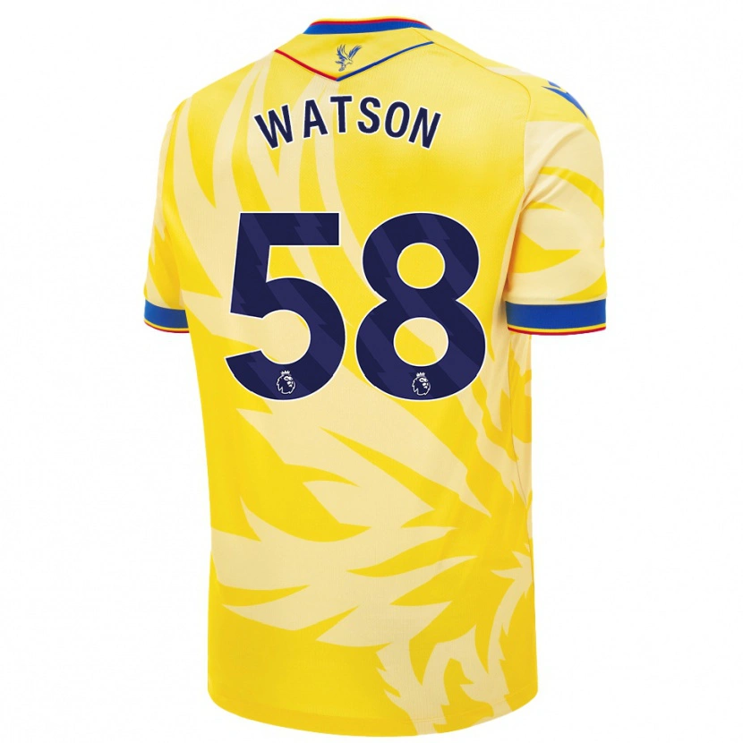 Danxen Mænd Noah Watson #58 Gul Udebane Spillertrøjer 2024/25 Trøje T-Shirt
