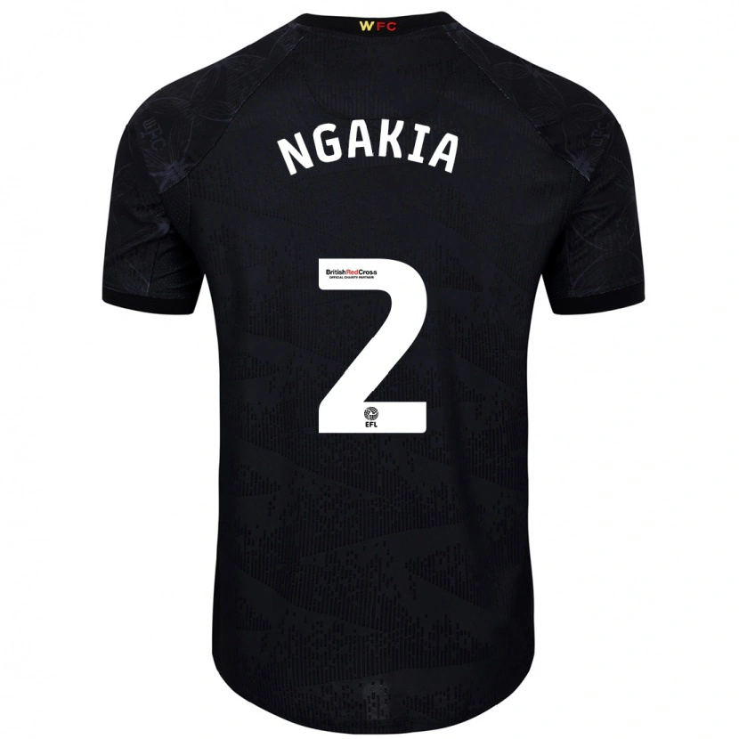Danxen Mænd Jeremy Ngakia #2 Sort Hvid Udebane Spillertrøjer 2024/25 Trøje T-Shirt