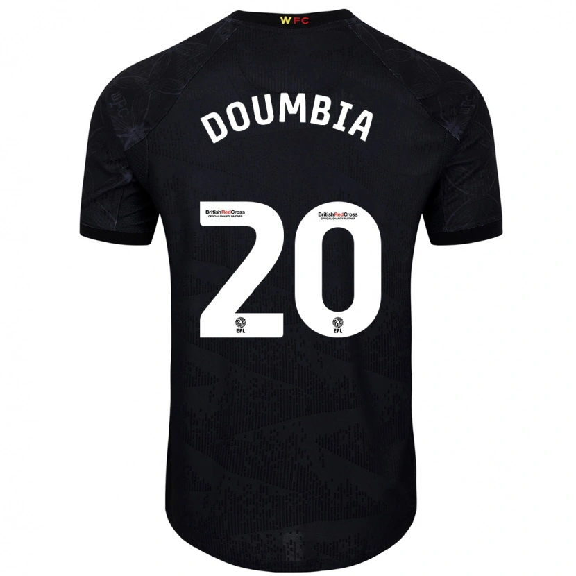 Danxen Mænd Mamadou Doumbia #20 Sort Hvid Udebane Spillertrøjer 2024/25 Trøje T-Shirt