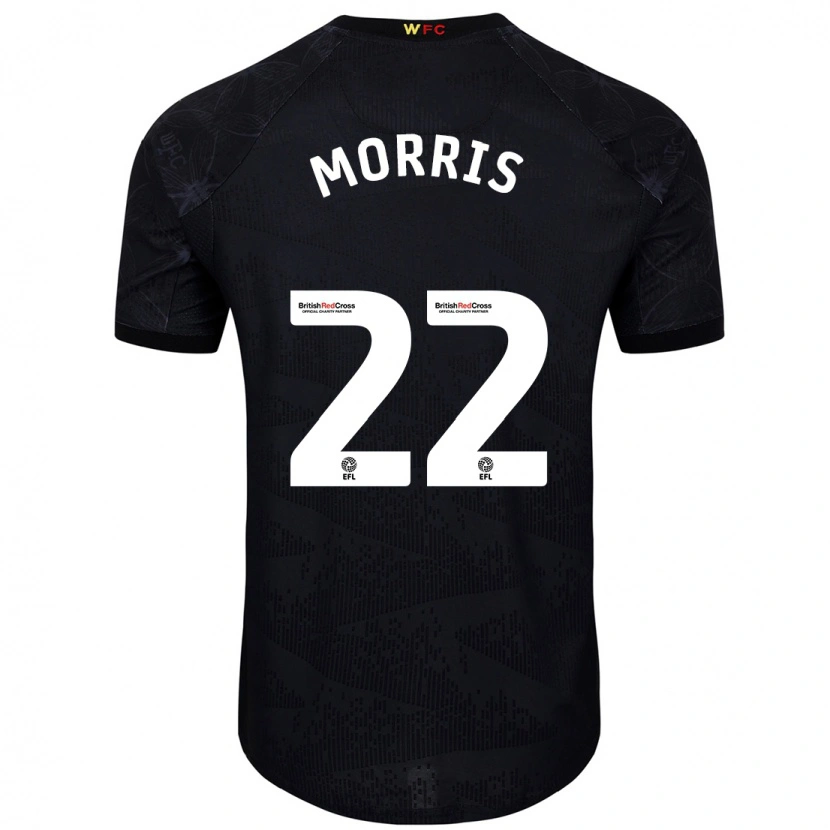 Danxen Mænd James Morris #22 Sort Hvid Udebane Spillertrøjer 2024/25 Trøje T-Shirt