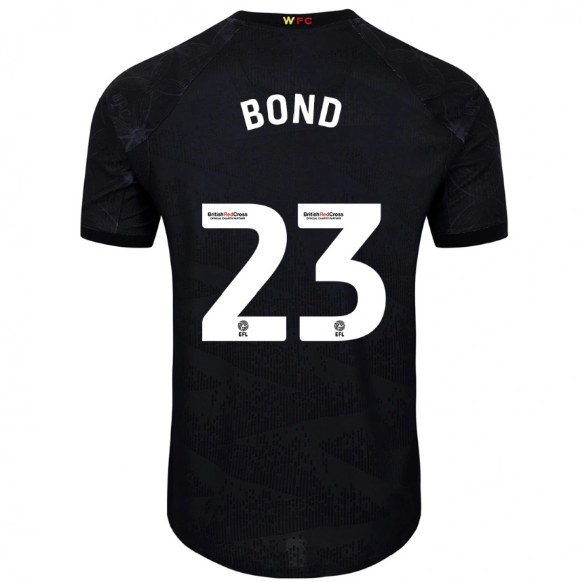Danxen Mænd Jonathan Bond #23 Sort Hvid Udebane Spillertrøjer 2024/25 Trøje T-Shirt