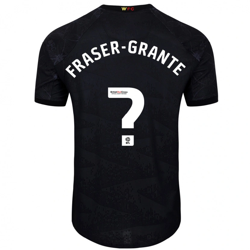 Danxen Mænd Zak Fraser-Grante #0 Sort Hvid Udebane Spillertrøjer 2024/25 Trøje T-Shirt