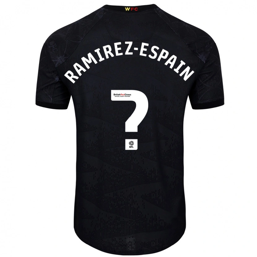 Danxen Mænd Leo Ramirez-Espain #0 Sort Hvid Udebane Spillertrøjer 2024/25 Trøje T-Shirt
