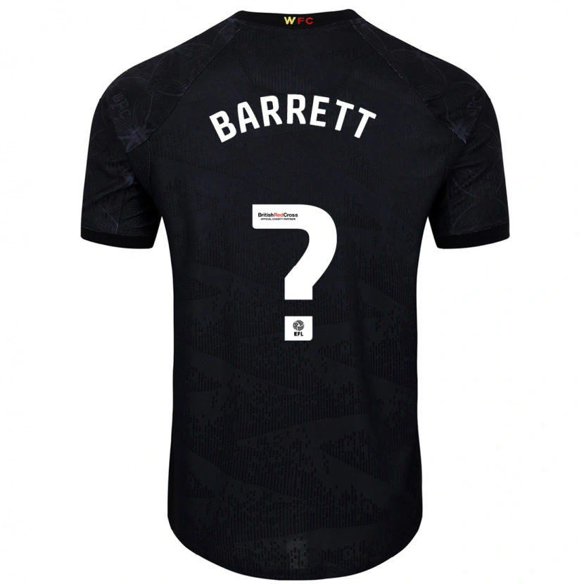 Danxen Mænd Hayden Barrett #0 Sort Hvid Udebane Spillertrøjer 2024/25 Trøje T-Shirt
