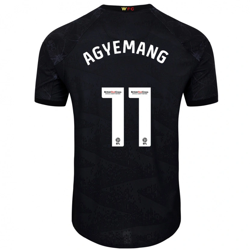 Danxen Mænd Michelle Agyemang #11 Sort Hvid Udebane Spillertrøjer 2024/25 Trøje T-Shirt