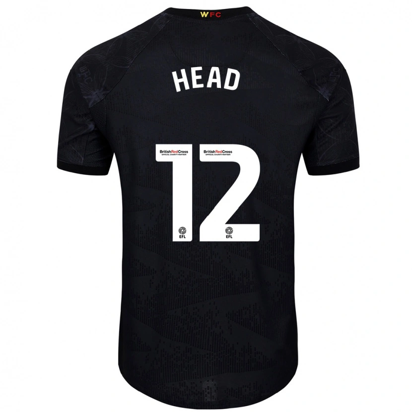 Danxen Mænd Ellie Head #12 Sort Hvid Udebane Spillertrøjer 2024/25 Trøje T-Shirt