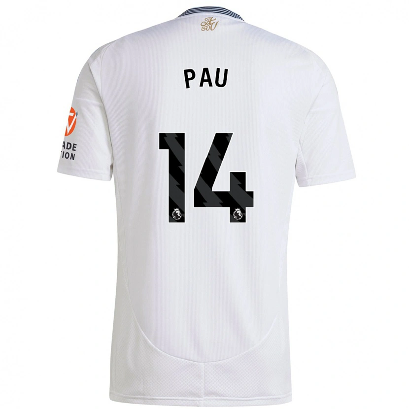 Danxen Mænd Pau Torres #14 Hvid Udebane Spillertrøjer 2024/25 Trøje T-Shirt