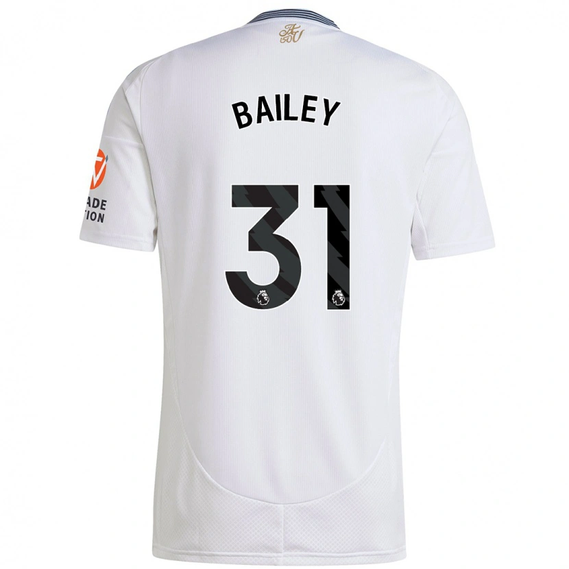 Danxen Mænd Leon Bailey #31 Hvid Udebane Spillertrøjer 2024/25 Trøje T-Shirt