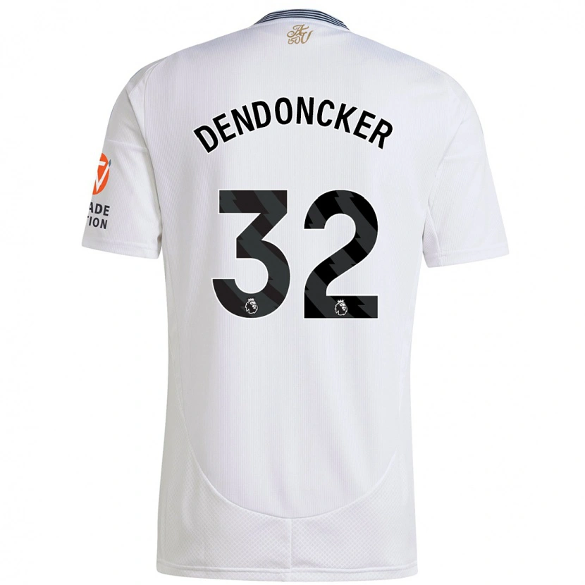 Danxen Mænd Leander Dendoncker #32 Hvid Udebane Spillertrøjer 2024/25 Trøje T-Shirt