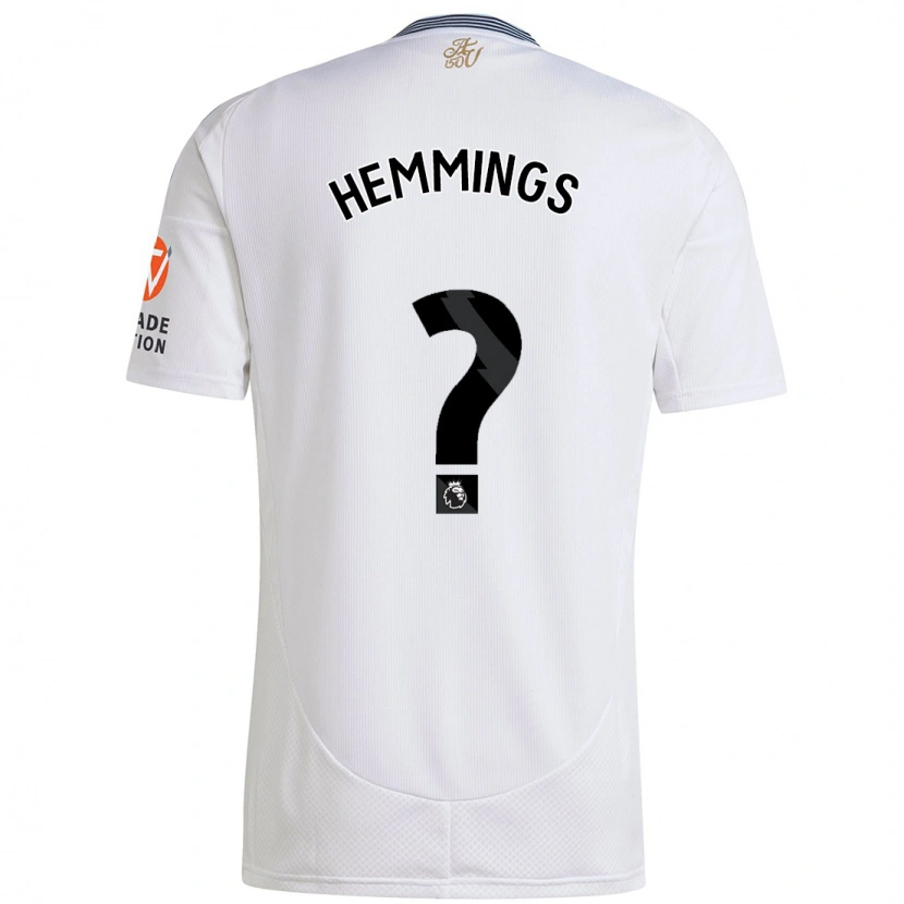 Danxen Mænd George Hemmings #0 Hvid Udebane Spillertrøjer 2024/25 Trøje T-Shirt