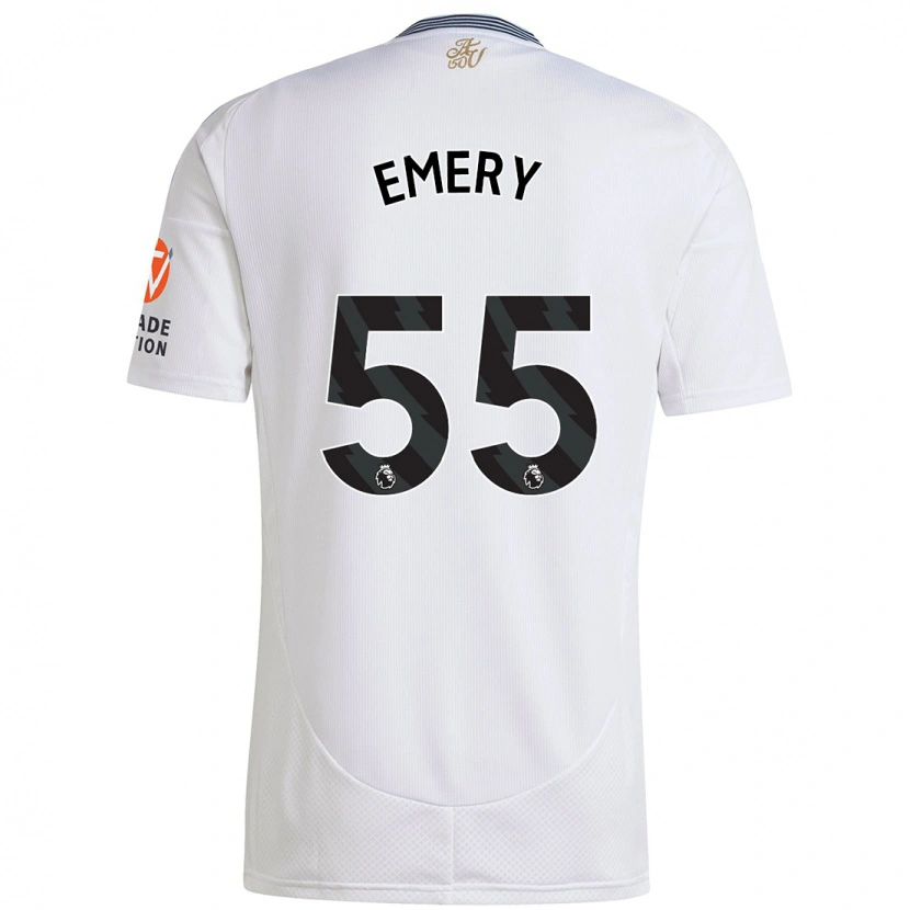 Danxen Mænd Lander Emery #55 Hvid Udebane Spillertrøjer 2024/25 Trøje T-Shirt