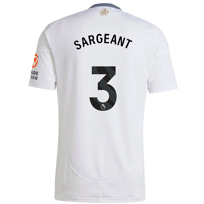 Danxen Mænd Meaghan Sargeant #3 Hvid Udebane Spillertrøjer 2024/25 Trøje T-Shirt