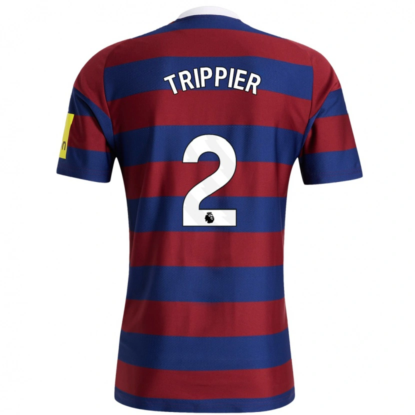 Danxen Mænd Kieran Trippier #2 Bordeaux Marineblå Udebane Spillertrøjer 2024/25 Trøje T-Shirt
