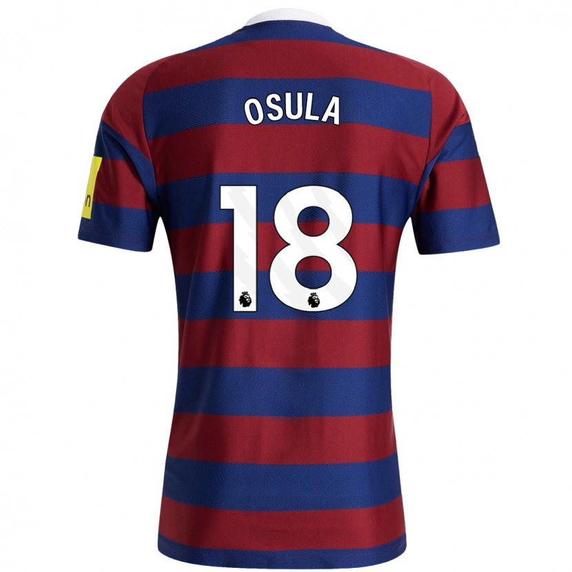 Danxen Mænd William Osula #18 Bordeaux Marineblå Udebane Spillertrøjer 2024/25 Trøje T-Shirt