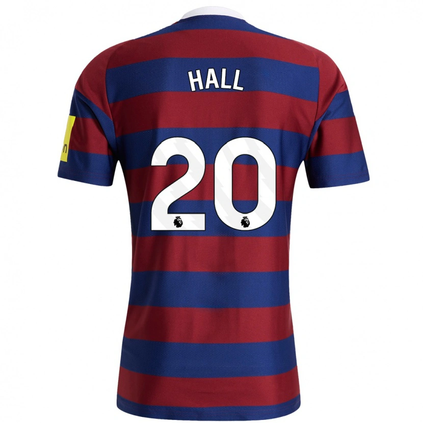 Danxen Mænd Lewis Hall #20 Bordeaux Marineblå Udebane Spillertrøjer 2024/25 Trøje T-Shirt