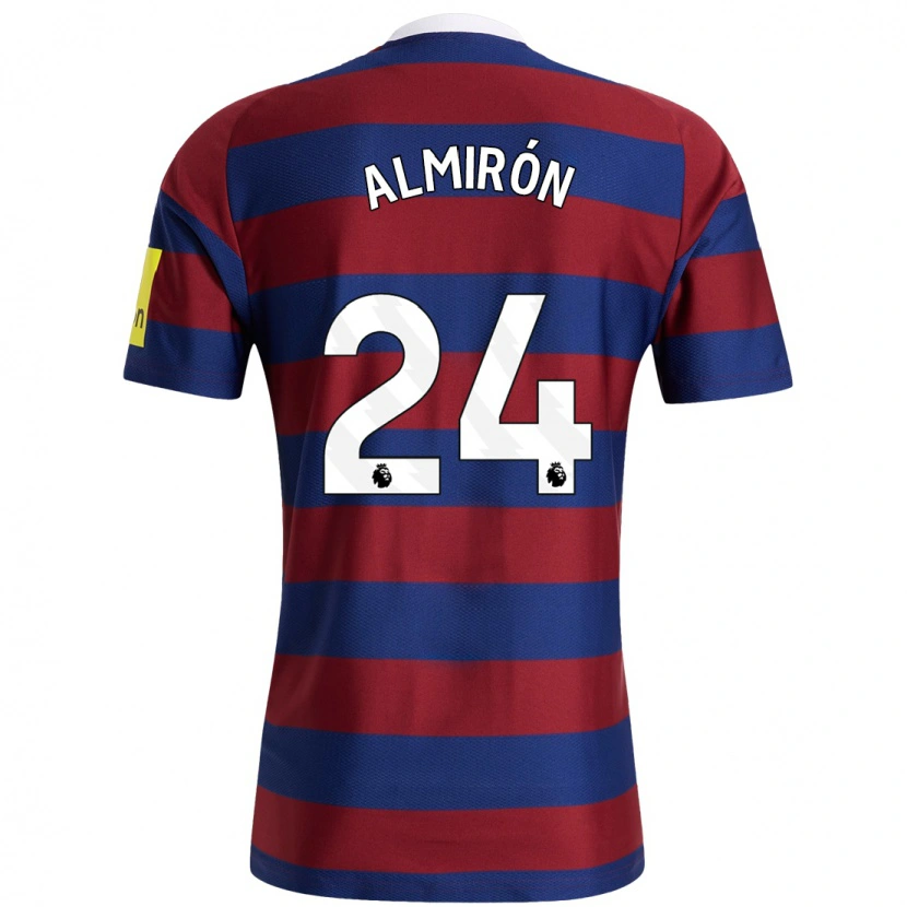 Danxen Mænd Miguel Almirón #24 Bordeaux Marineblå Udebane Spillertrøjer 2024/25 Trøje T-Shirt